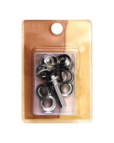 10 petits oeillets 10mm et outil couleur bronze
