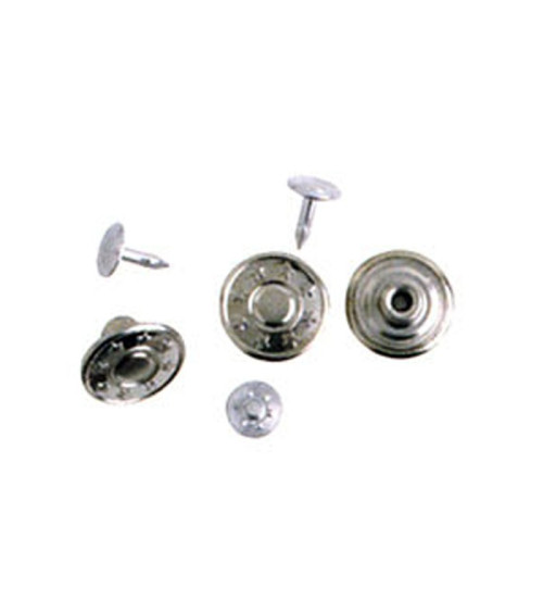 6 boutons jeans 17mm couleur argent