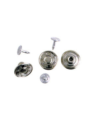 6 silver-colored 17mm jeans buttons