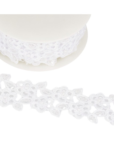 9m spool Pearl/sequin embroidery White 55 mm