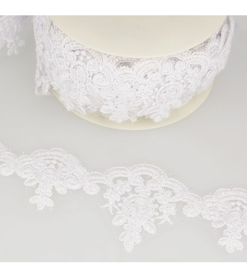 13.5m spool Bright embroidery White 95 mm