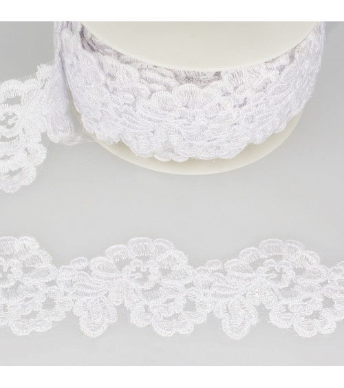 13.5m spool Bright embroidery White 75 mm