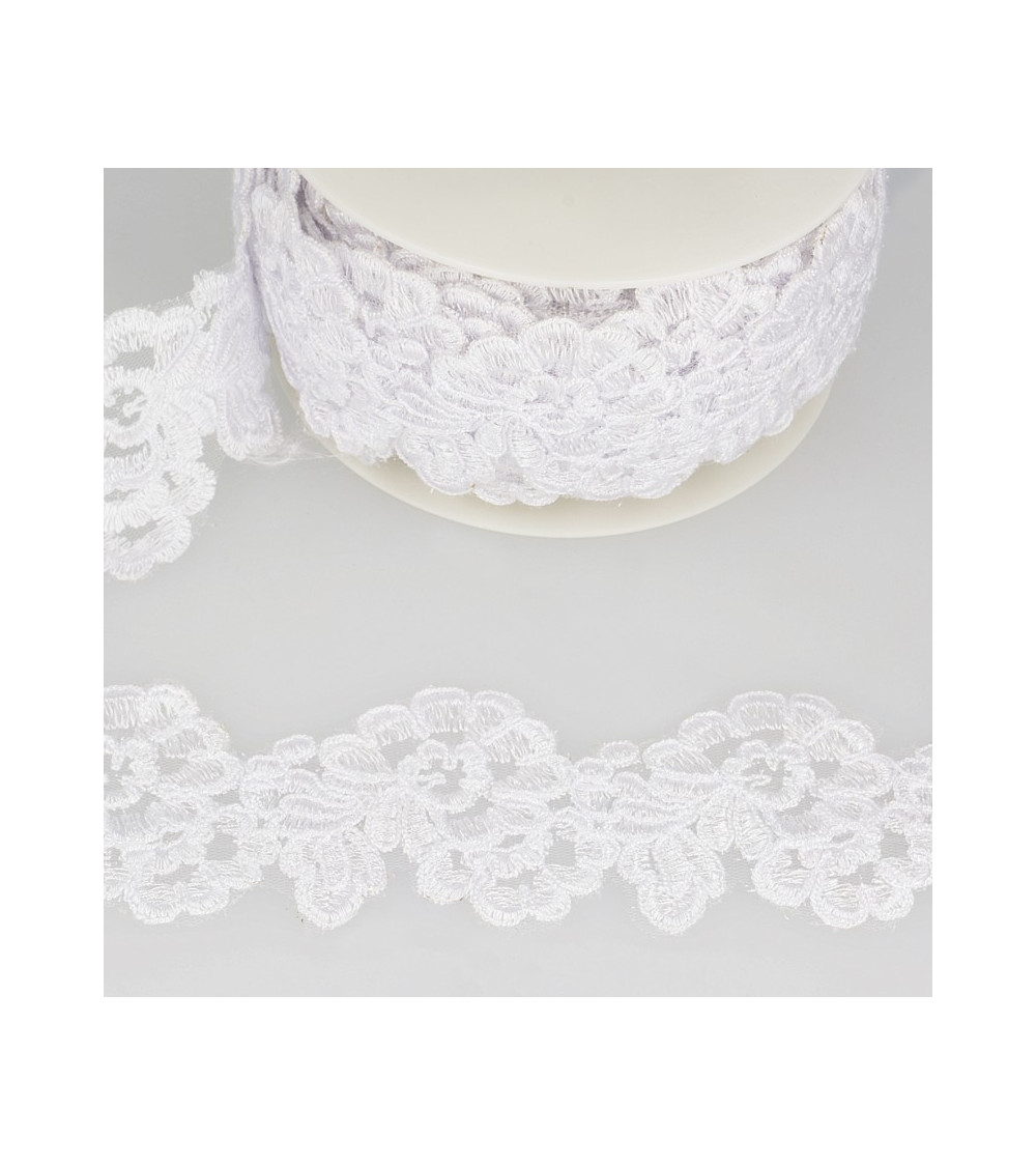 13.5m spool Bright embroidery White 75 mm