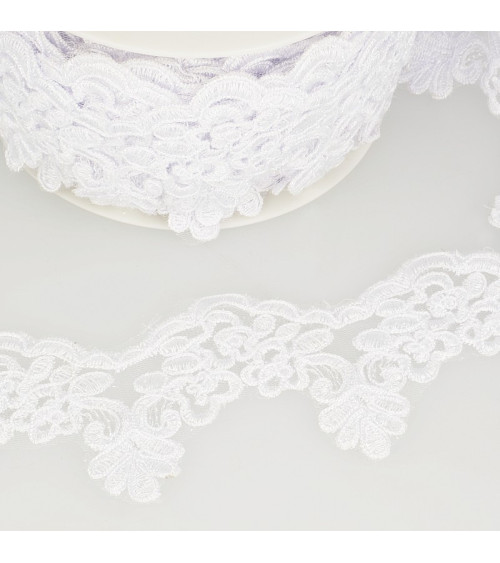 13.5m spool Bright embroidery White 75 mm