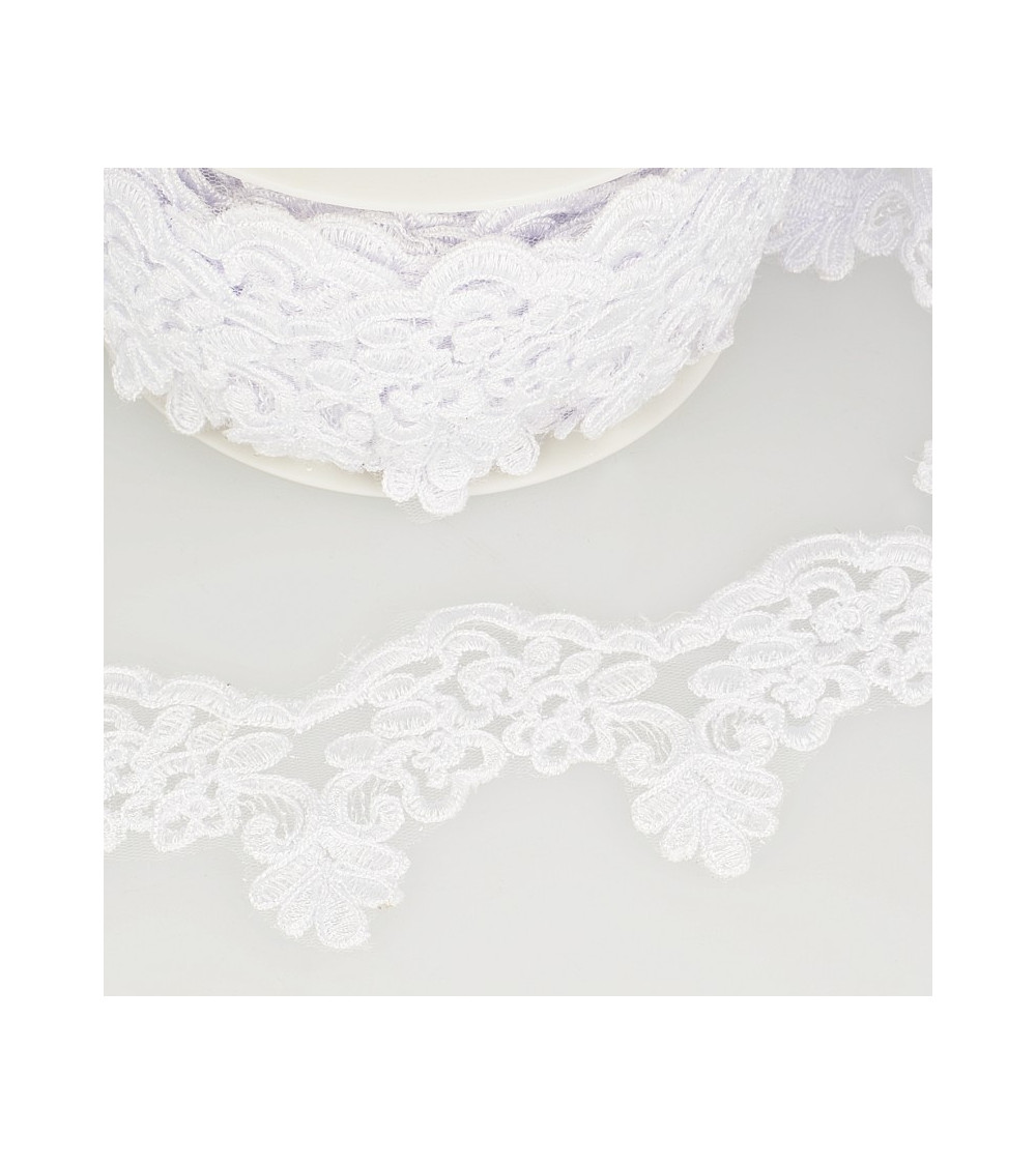 13.5m spool Bright embroidery White 75 mm