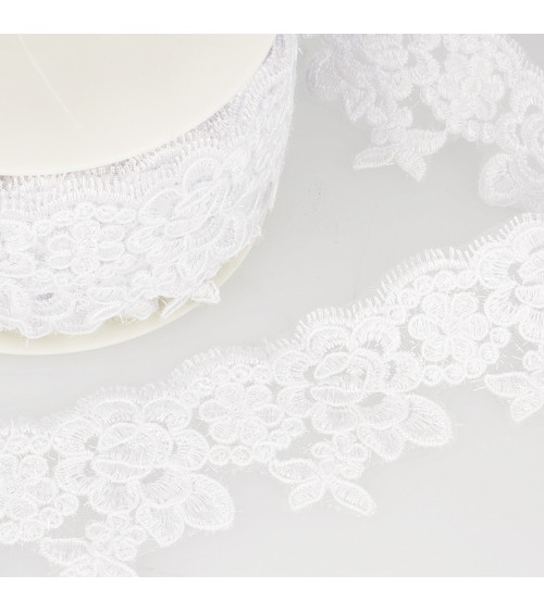 13.5m spool Bright embroidery White 80 mm