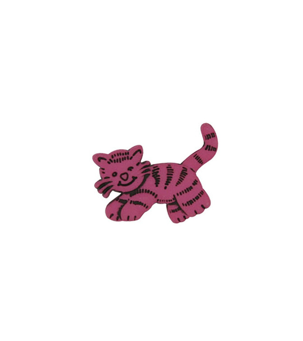 Bouton Petit Chat couleur Fuchsia Bouton Petit Chat couleur Fuchsia