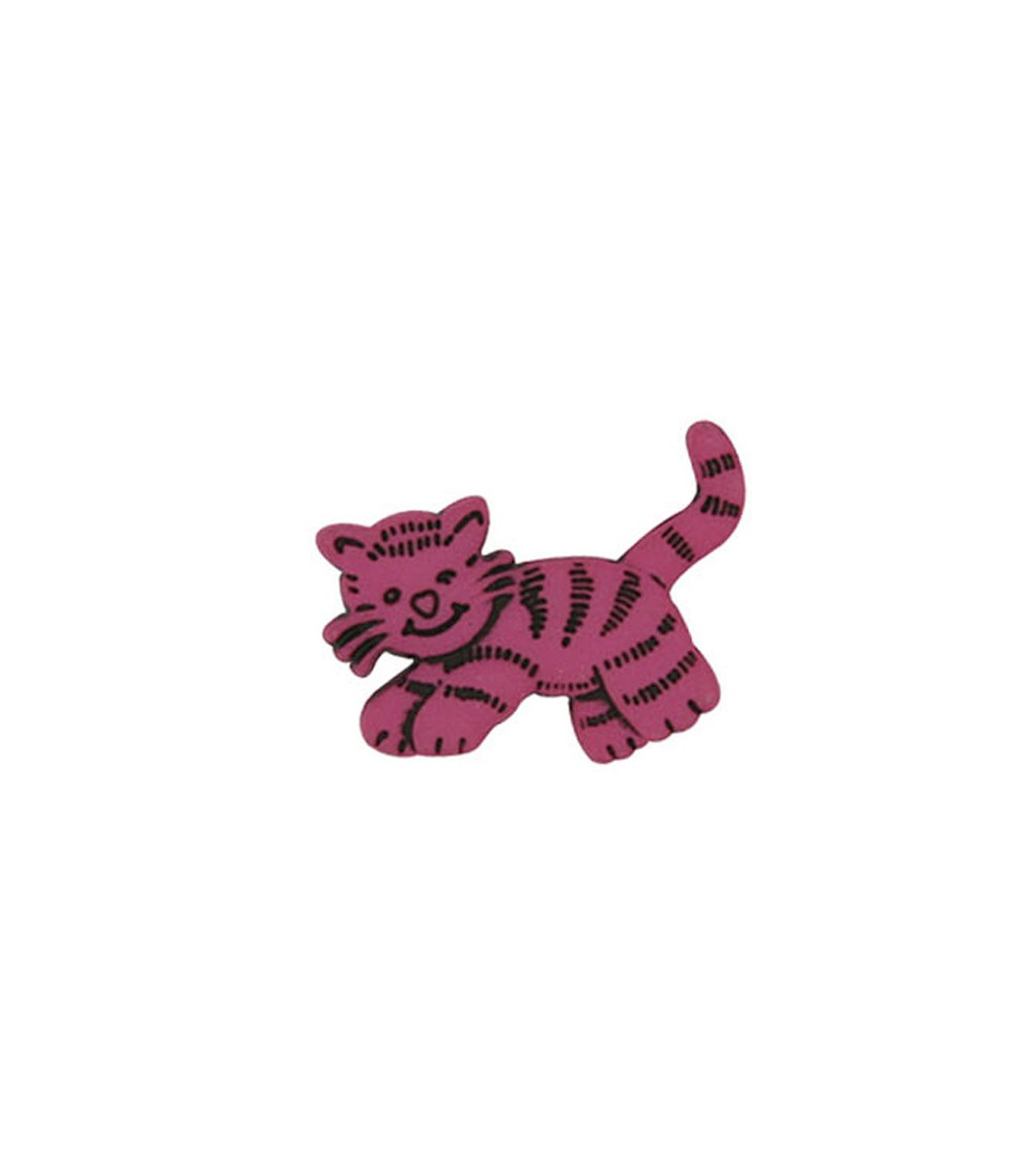 Bouton Petit Chat couleur Fuchsia