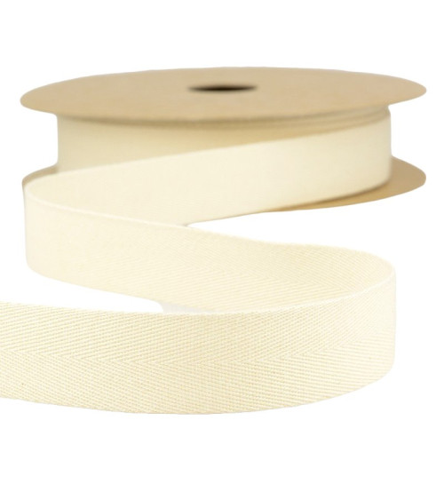 Bobine 10m Sergé coton organique Ecru