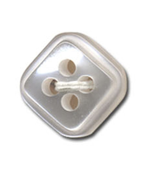 Square button with 4 holes in white color