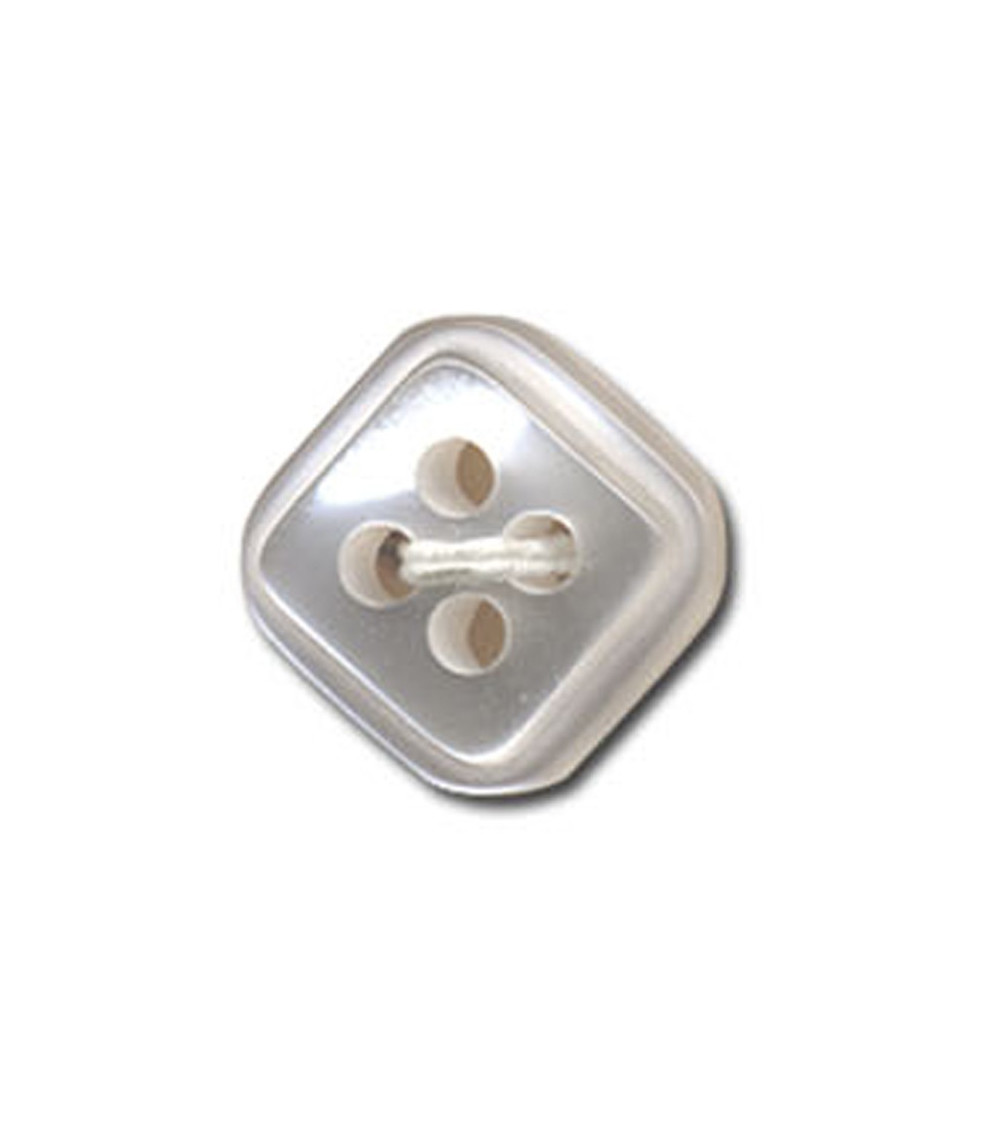 White 4-hole square button