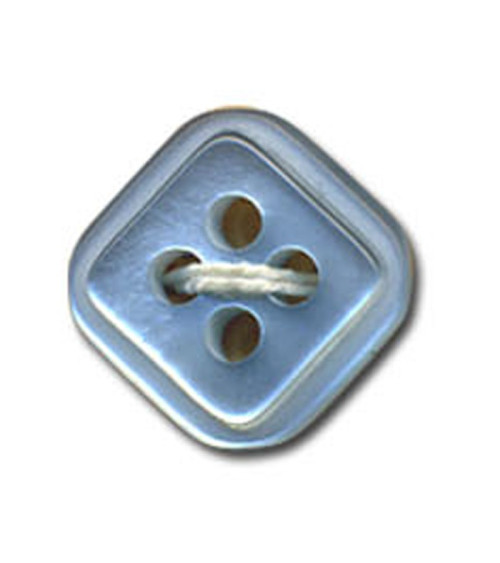 Square button with 4 holes, sky blue color