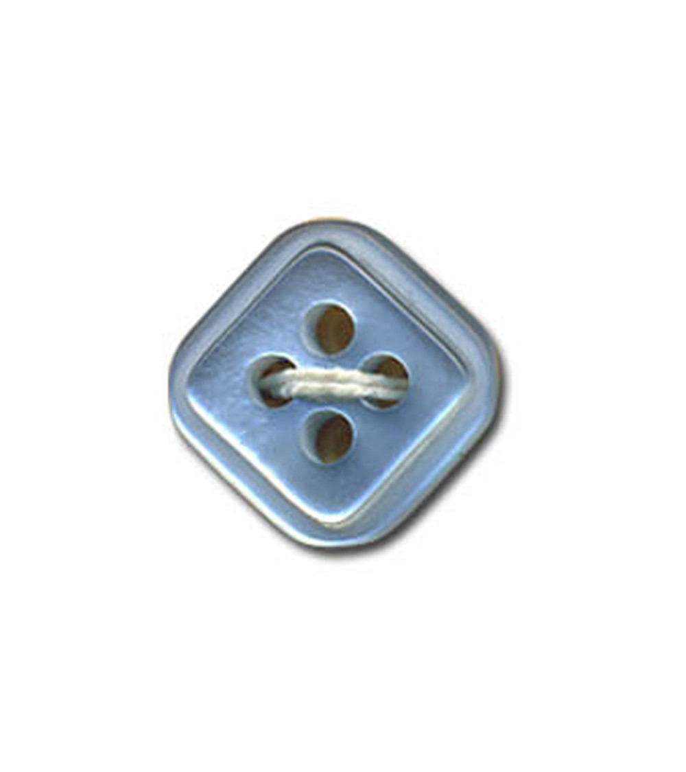 Square button with 4 holes, sky blue color