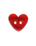 Bouton Coeur translucide couleur Rouge