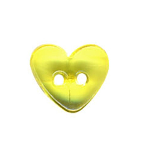 Bouton Coeur translucide couleur Anis