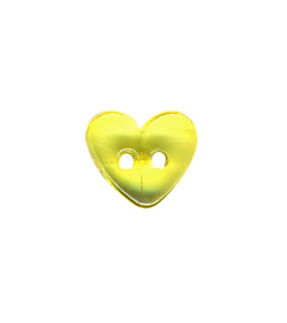 Bouton Coeur translucide couleur Anis