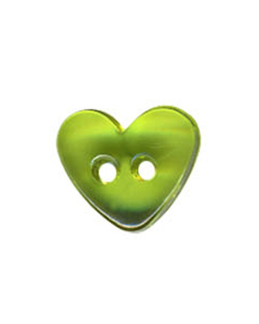 Green translucent heart button