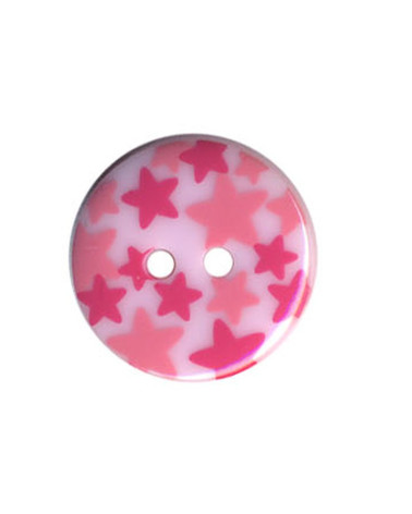 Botón redondo con estampado de estrellas, color rosa
