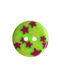 Bouton rond motif Etoiles couleur Vert