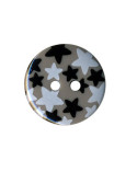 Bouton rond motif Etoiles couleur Gris