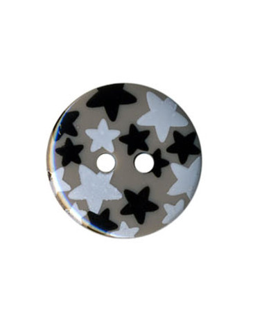 Round button Star pattern Gray color