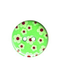 Bouton rond motif Fleur couleur Vert