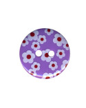 Bouton rond motif Fleur couleur Mauve