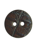Bouton rond en Cuir couleur Marron