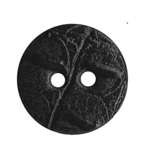 Runder Knopf aus schwarzem Leder