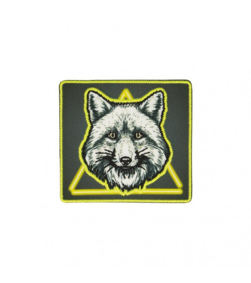 Neon fox iron-on patch 6cm x 5cm