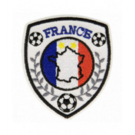 Lot de 3 écussons thermocollants blason France football 4 cm x 5 cm