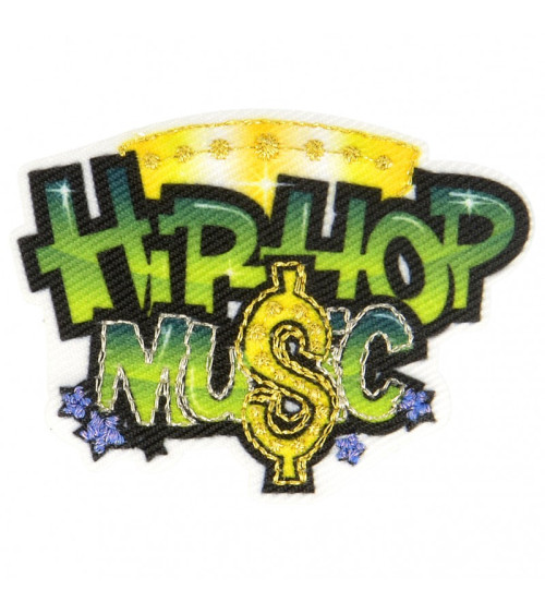 Lot de 3 écussons thermocollants musique hip hop 3,5 cm x 5 cm