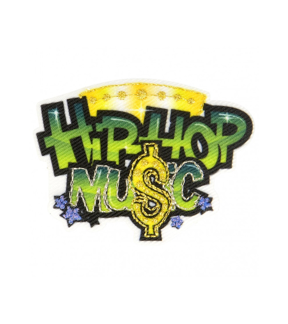 Lot de 3 écussons thermocollants musique hip hop 3,5 cm x 5 cm