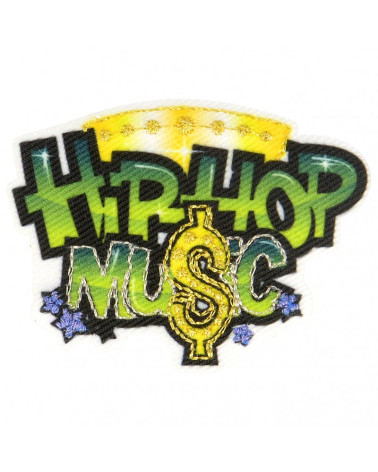 Set di 3 toppe termoadesive di musica hip hop 3,5 cm x 5 cm