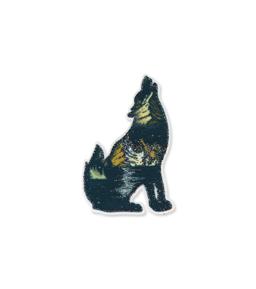 Ecusson thermocollant lurex loup 5x6cm