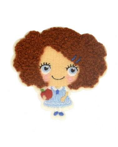 Set of 3 little girl apple iron-on patches 5.5 cm x 5.5 cm
