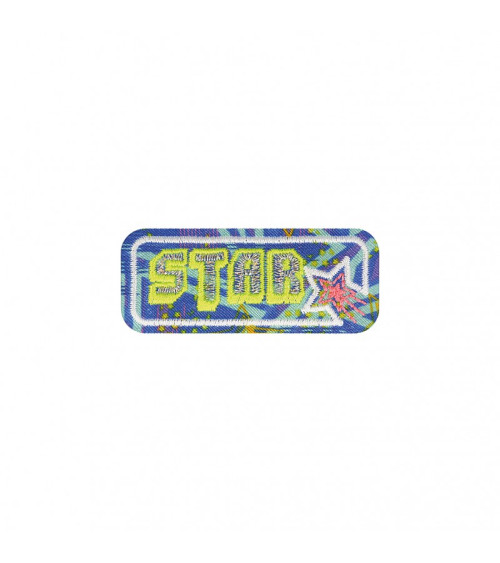 Ecusson thermocollant sport fluo star 2,5x7cm