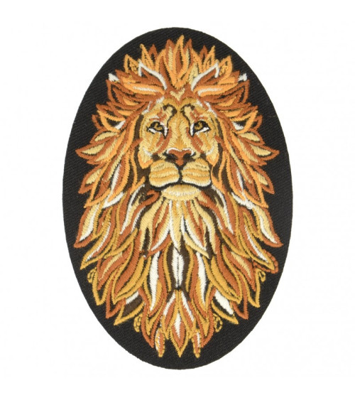 Lot de 3 écussons thermocollants lion 9 cm x 6 cm