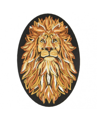 Set of 3 iron-on lion badges 9 cm x 6 cm