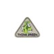 Ecusson thermocollant triangle THINK GREEN gris 4x6cm