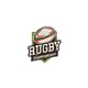 Ecusson thermocollant rugby rouge 5x5cm