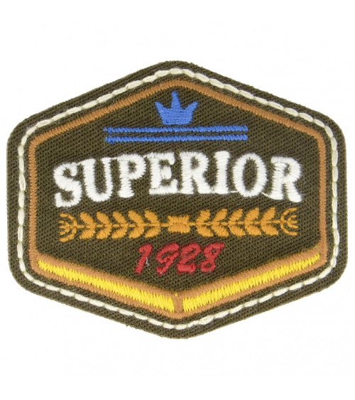 Lot de 3 écussons thermocollants blason supérior 5 cm x 6 cm