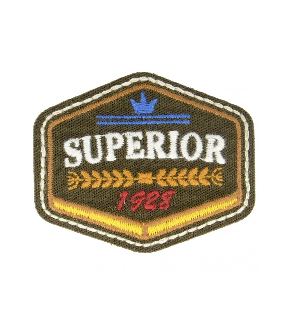 Lot de 3 écussons thermocollants blason supérior 5 cm x 6 cm