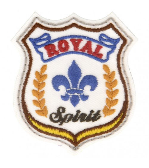 Lot de 3 écussons thermocollants blason royal spirit 5 cm x 4 cm