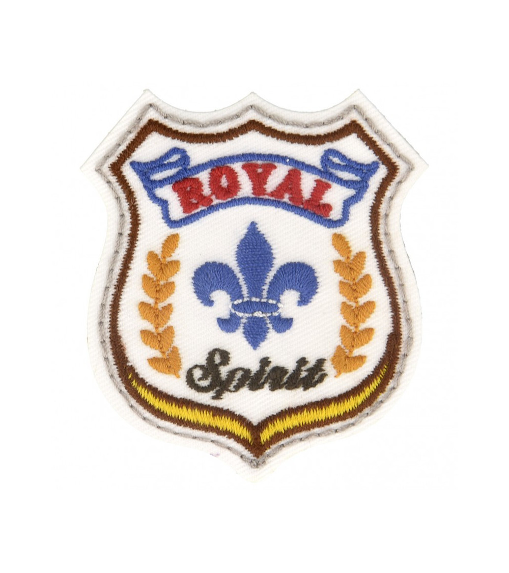 Lot de 3 écussons thermocollants blason royal spirit 5 cm x 4 cm