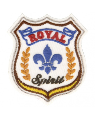 Set mit 3 aufbügelbaren Aufnähern mit königlichem Wappen, 5 cm x 4 cm
