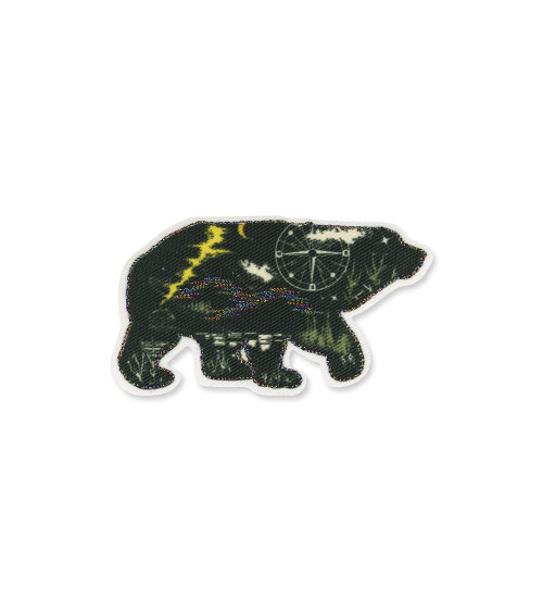 Bear lurex iron-on patch 4x8cm