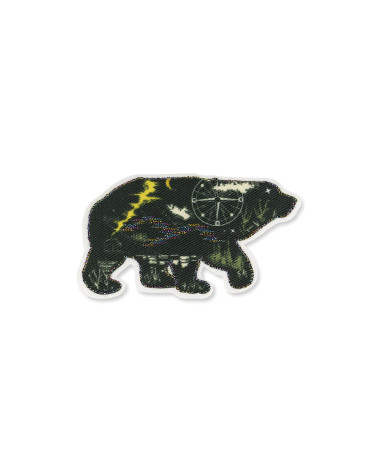 Bear lurex iron-on patch 4x8cm