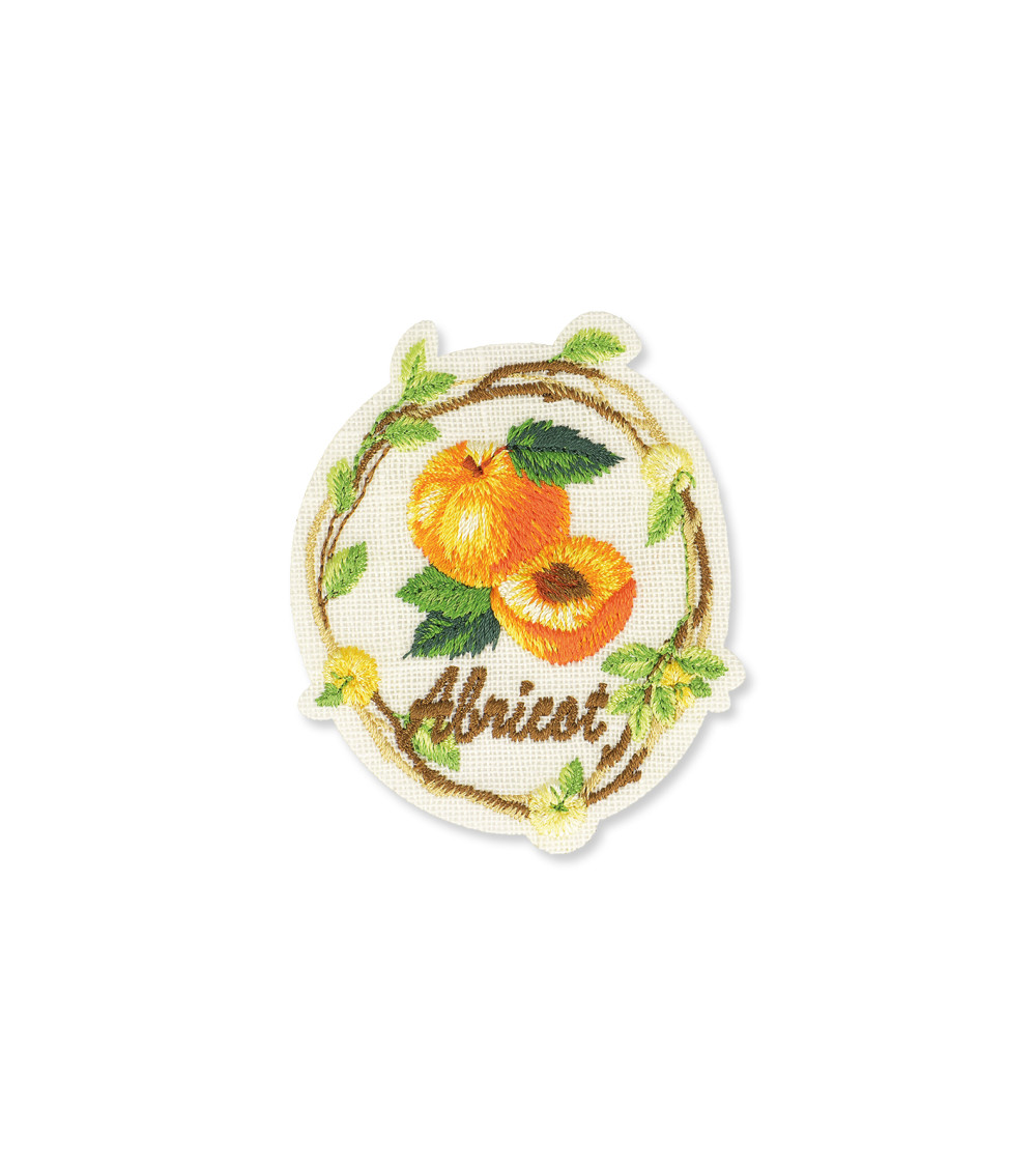 Apricot iron-on badge 5x6cm