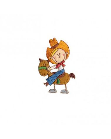 Wildwest-Kind Cowboy-Aufnäher zum Aufbügeln, 5 x 3,5 cm